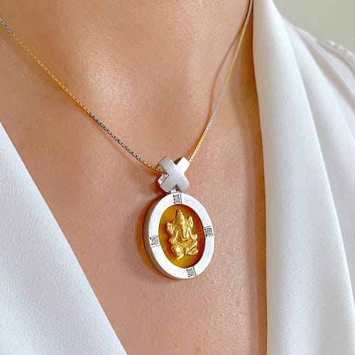 WHITE GOLD GANESH PENDANT - Image 3