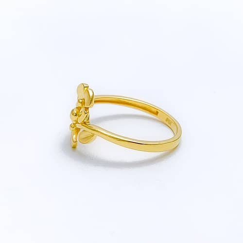 Petite Curved Floral Ring - Image 2