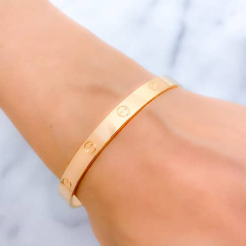 Distinct Engraved Rose Gold Cuff - Image 3