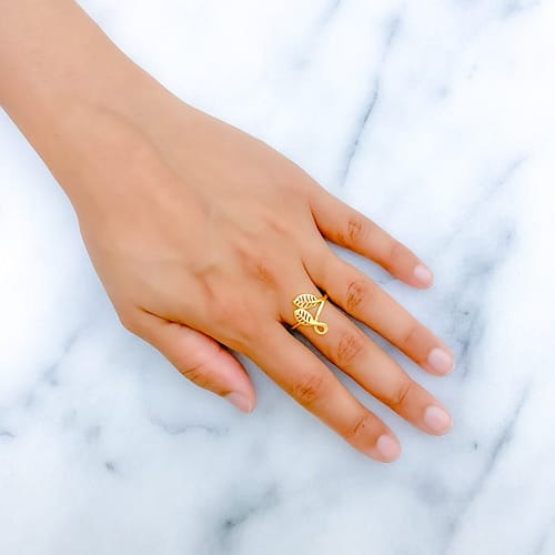 Mod Twin Leaf Ring - Image 4