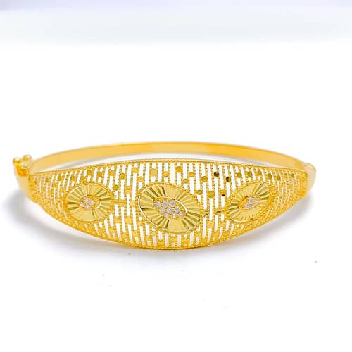 Trendy Oval CZ Bangle Bracelet - Image 4
