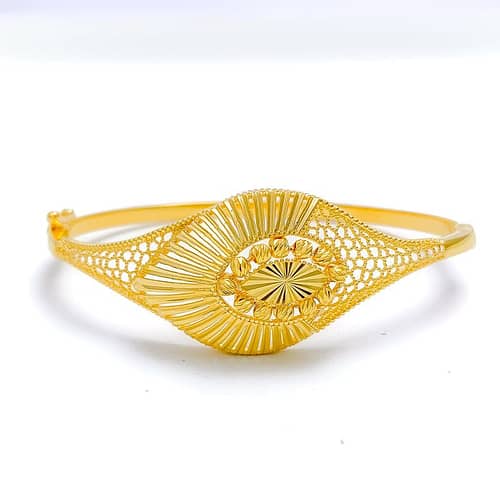 Royal Reflective Filigree Bangle Bracelet - Image 4