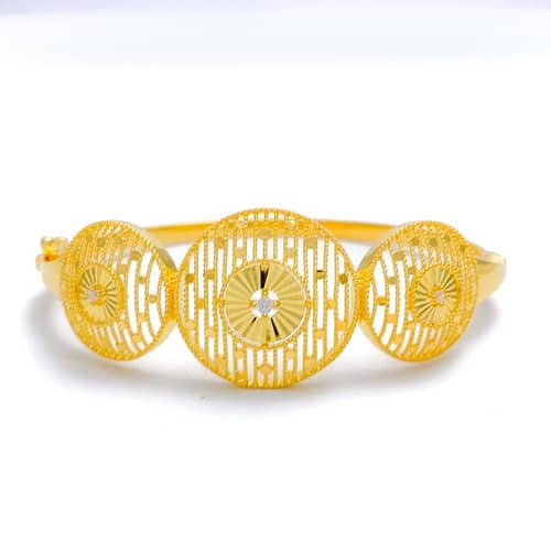 Stunning Striped Dome Bangle Bracelet - Image 4