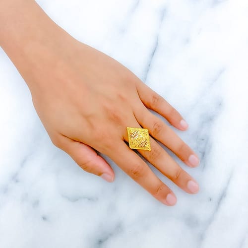 Opulent Geometric Mandala Ring - Image 2