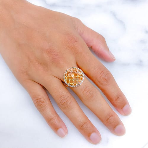 Rose Gold Floral Ring - Image 5