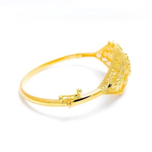 Reflective Floral Filigree Bangle Bracelet - Image 5