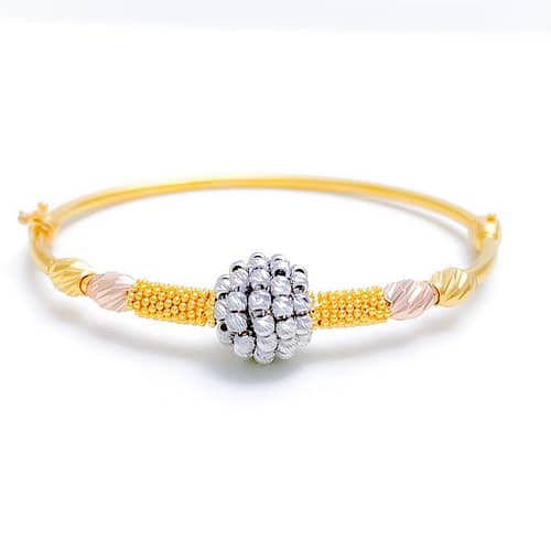 Plush White Gold Bangle Bracelet - Image 5