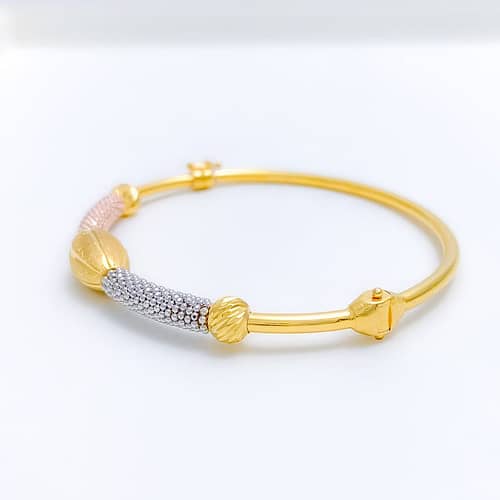Modern Oval Orb Bangle Bracelet - Image 5