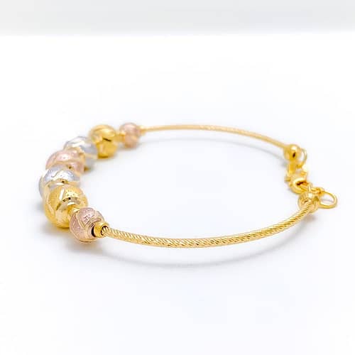 Striped ThreeTone Bangle Bracelet - Image 6
