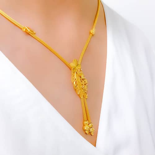 Dressy Dangling Leaf Necklace Set - Image 5
