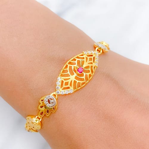 Jazzy TwoTone CZ Bracelet - Image 2