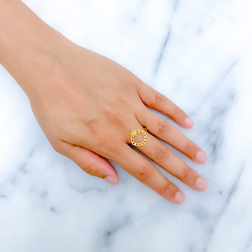 Fancy Clover Accented Chain Ring - Image 3
