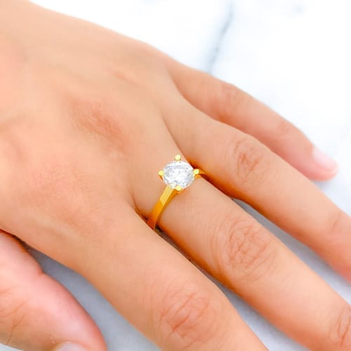 Graceful Mounted CZ Solitaire Ring - Image 5