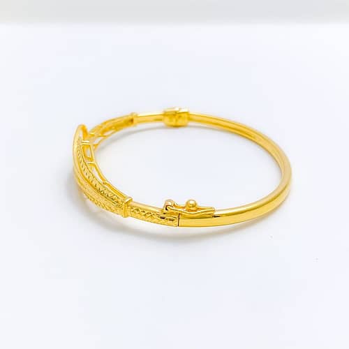 Unique Layered Leaf Bangle Bracelet - Image 5