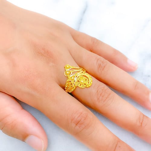 Ethereal Floral Feather Ring - Image 4