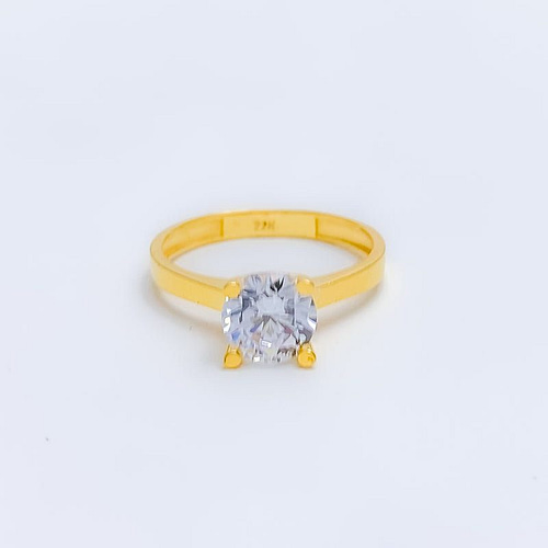 Graceful Mounted CZ Solitaire Ring