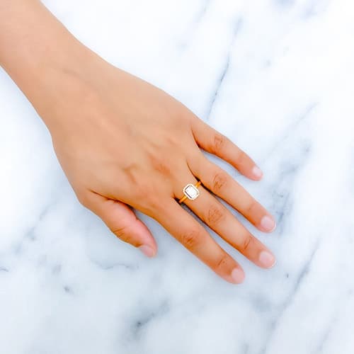 Elevated Emerald Cut CZ Ring - Image 4