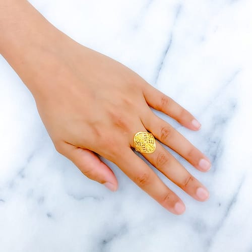 Intricate Wide Striped Ring - Image 3