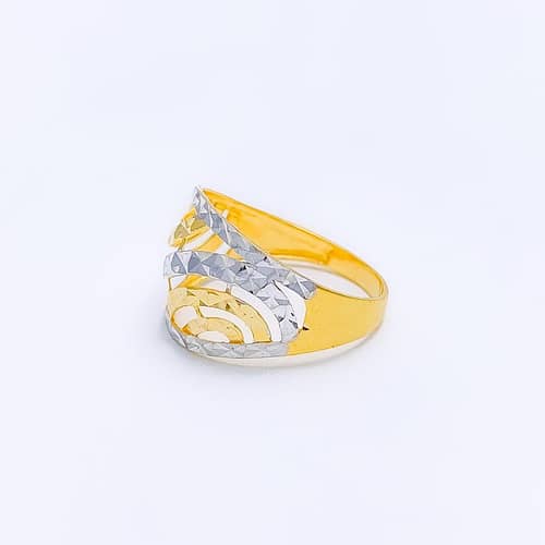 Swirling Wide TwoTone Ring - Image 4