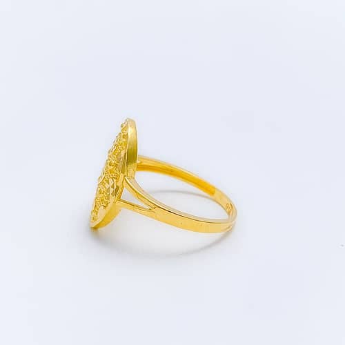 Fancy Textured Feather Ring - Image 2