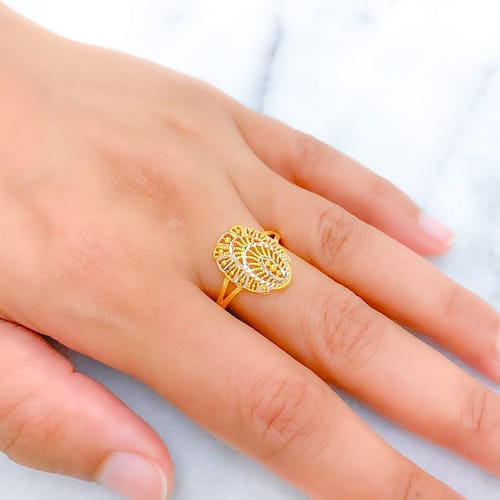 Intricate Beaded TwoTone Ring - Image 5