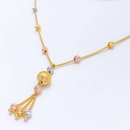 Beautiful ThreeTone Ball Necklace - Image 7