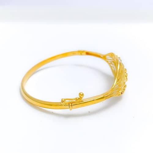 Versatile Layered Leaf Bangle Bracelet - Image 4