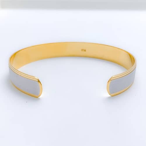 Matte White Gold Om Cuff - Image 2