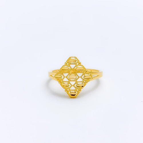Delicate Gold Mesh Ring - Image 3
