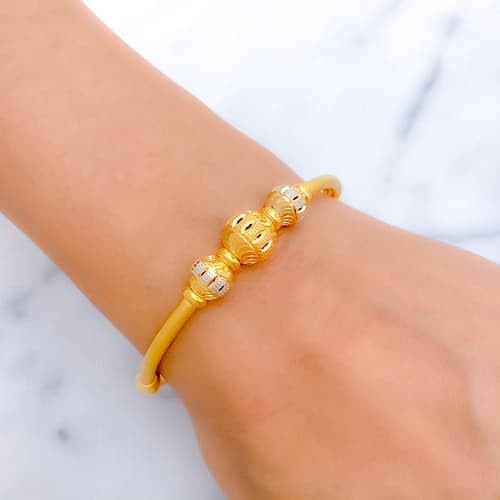 Tasteful Dual Finish Bangle Bracelet