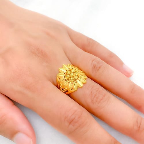 Radiant Floral Leaf Ring - Image 2
