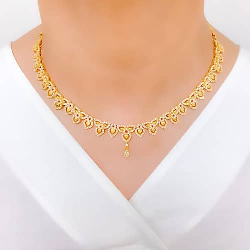 Graceful Interlinked Satin Finish CZ Set - Image 2