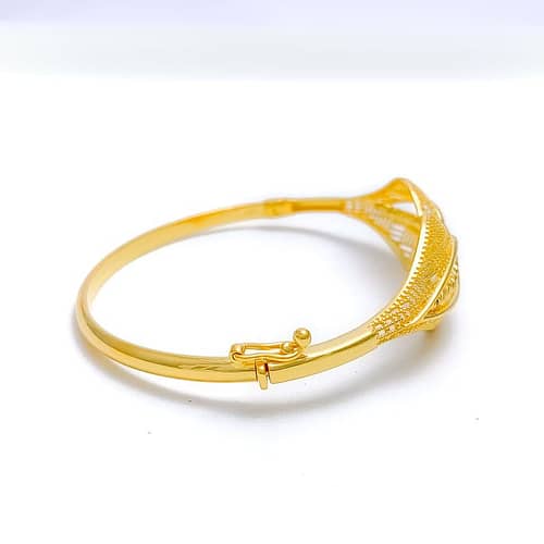 Iconic Symmetrical Mesh Bangle Bracelet - Image 4