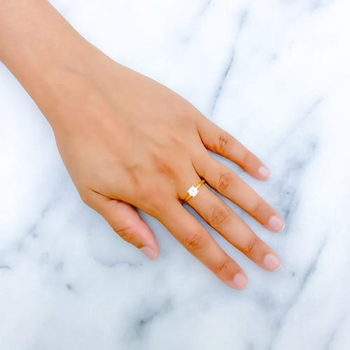 Delicate Smooth Finish CZ Ring - Image 2