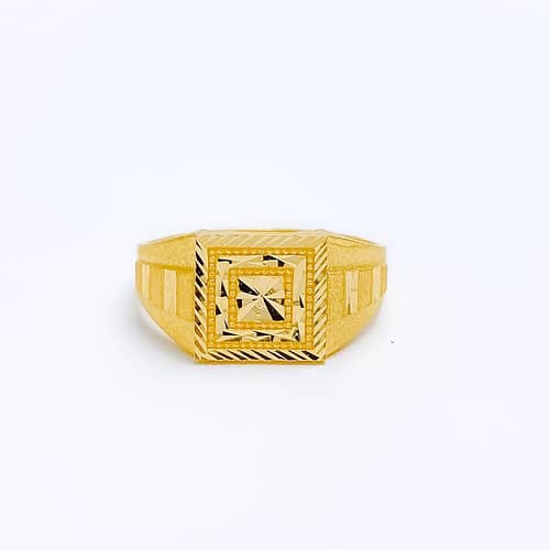 Reflective Faceted Men's Ring - Image 2
