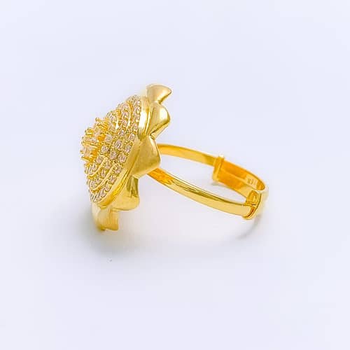 Exclusive Flower Top CZ Statement Ring - Image 2