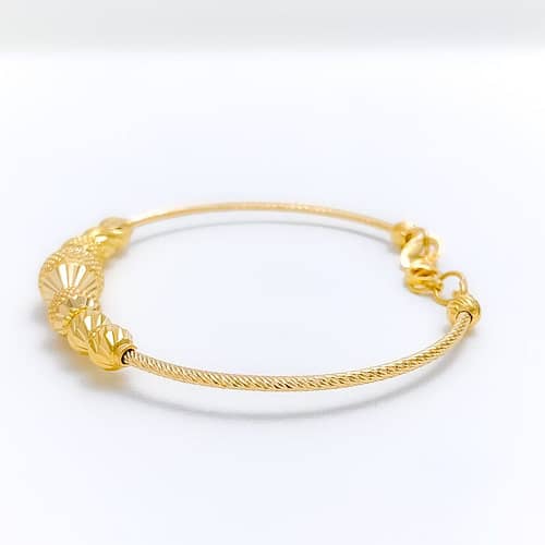 Textured Gold Bangle Bracelet - Image 5