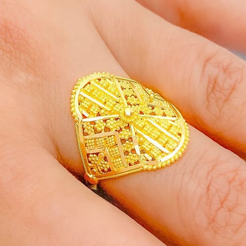 Intricate Wide Striped Ring - Image 4