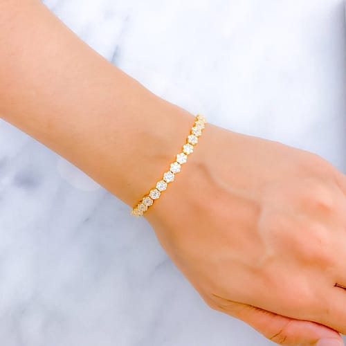 Impressive Floral Cluster CZ Bracelet - Image 3