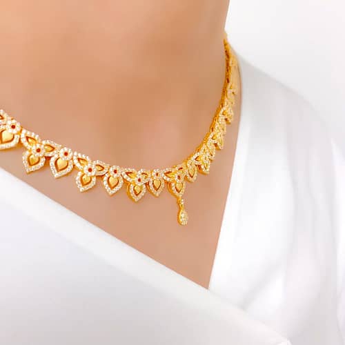 Graceful Interlinked Satin Finish CZ Set - Image 3