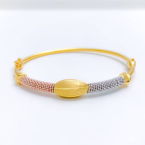 Modern Oval Orb Bangle Bracelet - Image 4