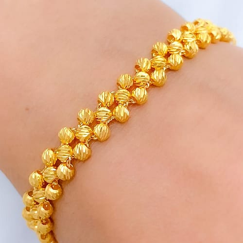 Elegant Striped Ball Bracelet - Image 2