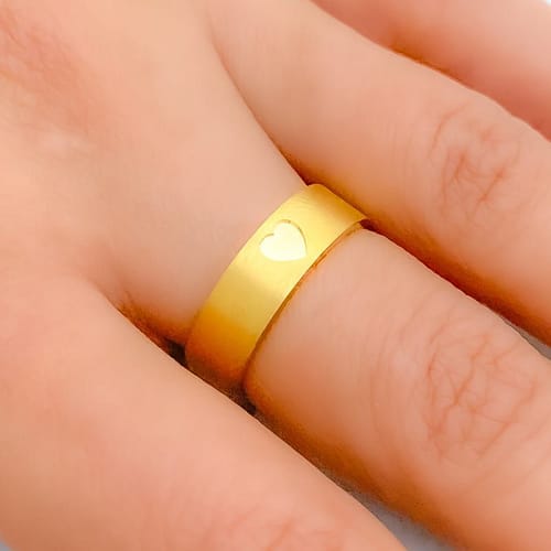 Modern Smooth Finish Heart Band - Image 2