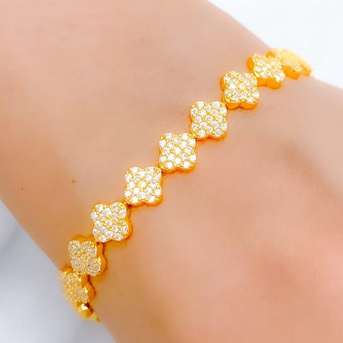 Fancy Clover CZ Bracelet - Image 2