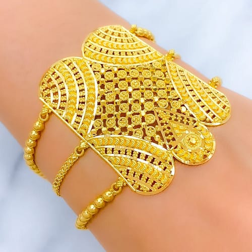 Gorgeous Reflective Curved Statement Bracelet - Image 2