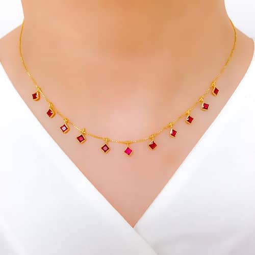 Timeless CZ Square Charm Necklace - Image 2
