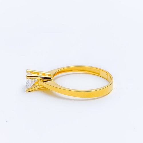 Delicate Smooth Finish CZ Ring