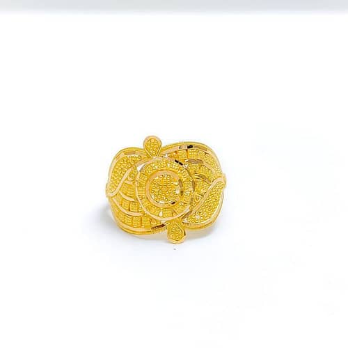 Reflective Leaf Accented Ring