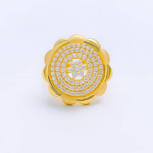 Exclusive Flower Top CZ Statement Ring