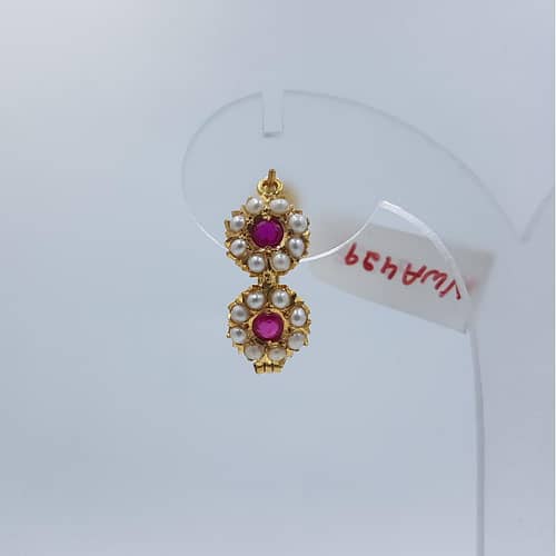 White & Pink flowery 22K Chamba Bali